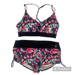 PINK Victorias Secret Women’s Tie Dye Gym to Swim Set Large